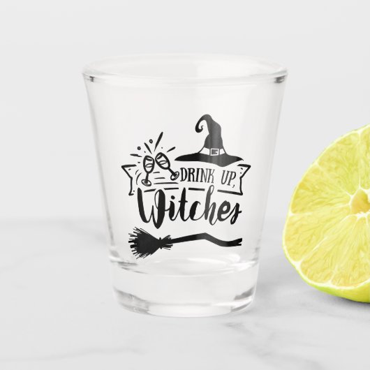 Hexen trinken schnapsglas (Vorderseite)