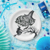 Hexen trinken Weißes Halloween Papier Teller (Party)