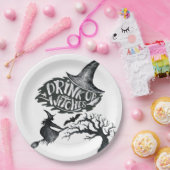 Hexen trinken Weißes Halloween Papier Teller (Party)