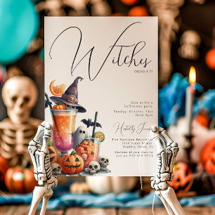 Hexen, trinkt aus! Halloween-Party Einladung