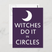 Hexen tun es in Kreisen Postkarte (Vorne/Hinten)