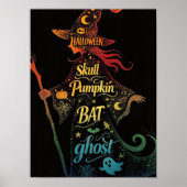 Hexen-Typografie Halloween-Gotische Wortkunst Poster (Vorne)