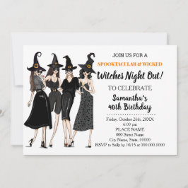 Hexen übernachten halb am Geburtstag Einladung