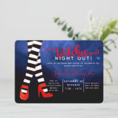 Hexen übernachten zwischen Junggeselinnen-Abschied Einladung (Stehend Vorderseite)