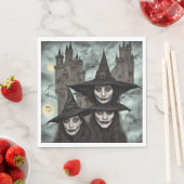 Hexen und Burg - Servietten aus Papier (Beispiel)
