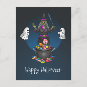 Hexen und Geister Trick-or-Treat Halloween-Party Postkarte