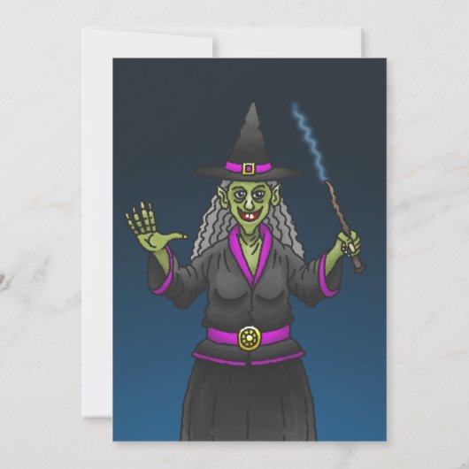 Hexen und Geistertrick oder Halloween-Party behand Einladung (Rückseite)