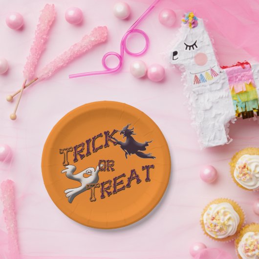 Hexen- und Geistertrick oder Treat Halloween-Telle Pappteller (Party)