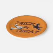 Hexen- und Geistertrick oder Treat Halloween-Telle Pappteller (Schrägansicht)