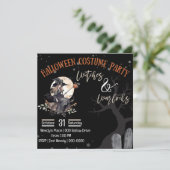 Hexen und Hexenmeister Halloween Einladung (Stehend Vorderseite)