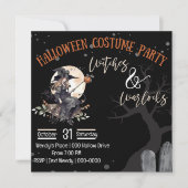Hexen und Hexenmeister Halloween Einladung (Vorderseite)