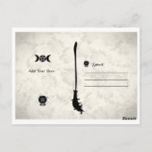 Hexen und Hexenmeister Vintages HexenHalloween-Par Postkarte (Rückseite)