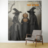 Hexen und Jack-o'-Laterne im Spuk Wald Wandteppich (Beispiel)