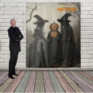 Hexen und Jack-o'-Laterne im Spuk Wald Wandteppich