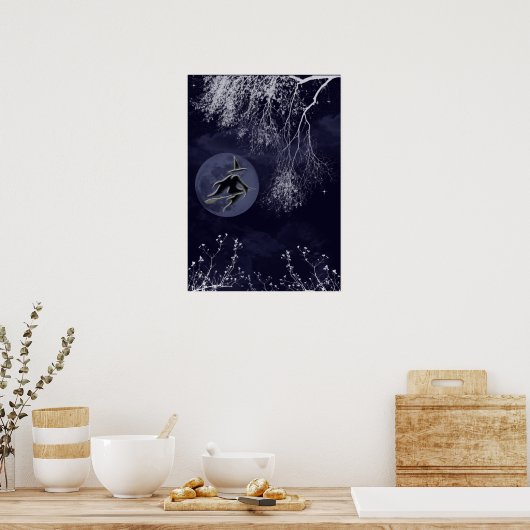 Hexen- und Mondplakat Poster (Küche)