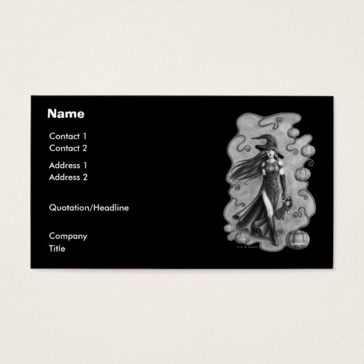 Hexen und Puppen Halloween Visitenkarte (Vorderseite)