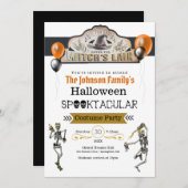 Hexen und tanzende Skelette Kostüme Party Einladung (Vorne/Hinten)