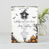 Hexen und Weinzeit Einladung (Stehend Vorderseite)