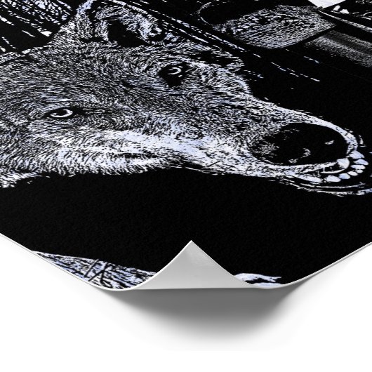 Hexen und Werwölfe in der Silhouette Poster (Ecke)