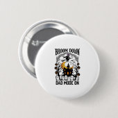 Hexen-Vater-Halloween-Besen-Zerbrochen-Vintage-Gra Button (Vorne & Hinten)
