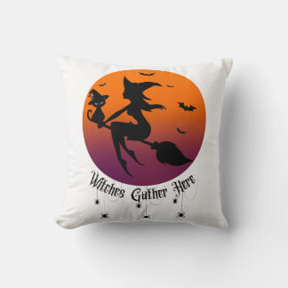 Hexen Versammeln Sich Hier  Spinnen Halloween Sonn Kissen