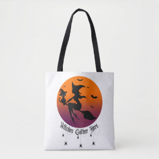 Hexen Versammeln Sich Hier  Spinnen Halloween Sonn Tasche