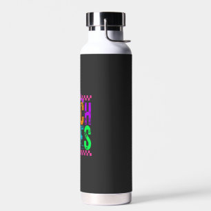 Hexen-Vibes Halloween Neon Karierter Bogen Trinkflasche