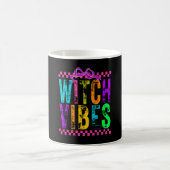 Hexen-Vibes Halloween Neon-Karo-Bogen Kaffeetasse (Mittel)
