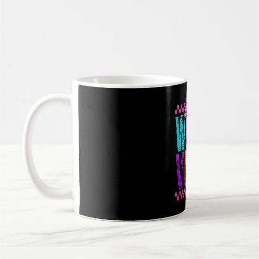 Hexen-Vibes Halloween Neon-Karo-Bogen Kaffeetasse (Links)