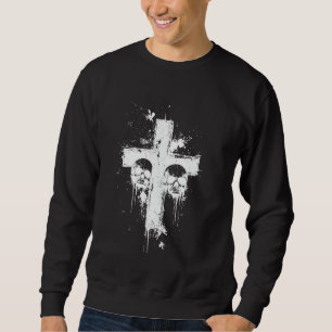 Hexen-Vibes Kreuz-Gothik-Ästhetik Okkult-Kunst Sweatshirt