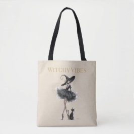 Hexen-Vibes Light Edition – Gothic Hexe & Katze Tasche