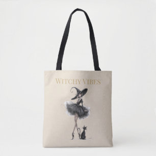 Hexen-Vibes Light Edition – Gothic Hexe & Katze Tasche