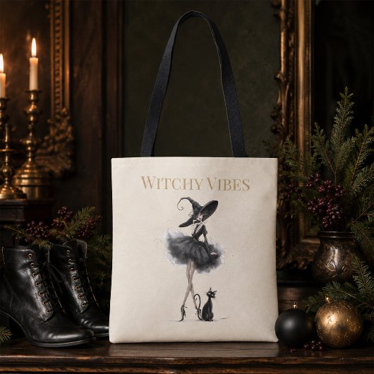 Hexen-Vibes Light Edition – Gothic Hexe & Katze Tasche