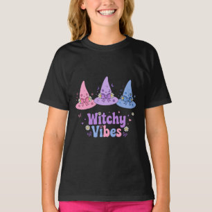 Hexen-Vibes Rosa Hexenhüte Bogen Gänseblümchen Süß T-Shirt