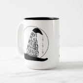 Hexen vor Kaffee - Halloween-Tasse Zweifarbige Tasse (Vorderseite Links)