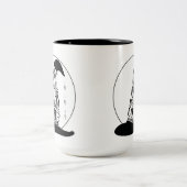Hexen vor Kaffee - Halloween-Tasse Zweifarbige Tasse (Mittel)