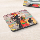 Hexen Way Halloween Art von Molly Harrison Getränkeuntersetzer (Linke Seite)