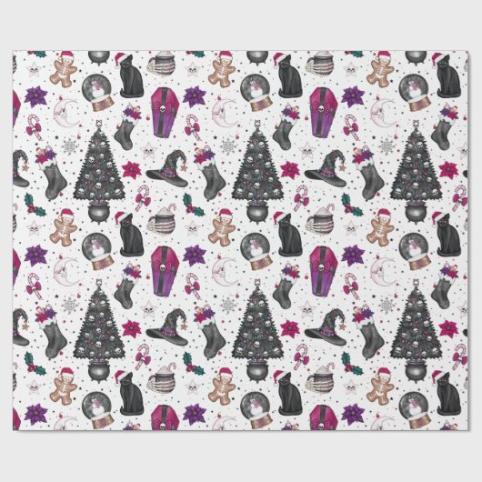 Hexen Weihnachtsmuster Geschenkpapier (Flach)