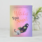 Hexen-Wellness-Center-Night Funny Halloween-Party Einladung (Stehend Vorderseite)