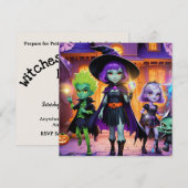 Hexen & Zauberer Einladung (Vorne/Hinten)