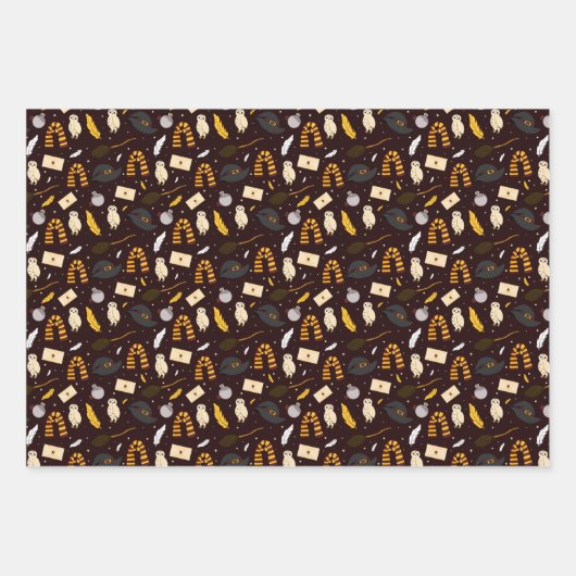 Hexen, Zauberer und Zaubermuster Geschenkpapier Set (Vorderseite 2)