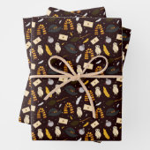 Hexen, Zauberer und Zaubermuster Geschenkpapier Set (Beispiel)