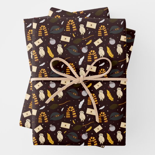 Hexen, Zauberer und Zaubermuster Geschenkpapier Set (Beispiel)