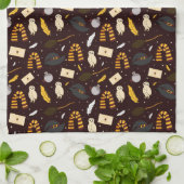 Hexen, Zauberer und Zaubermuster Geschirrtuch (Gefaltet)