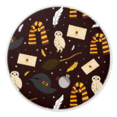 Hexen, Zauberer und Zaubermuster Keramikknauf (Vorderseite)