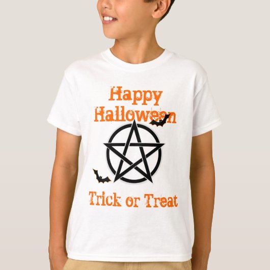 Hexen Zauberpentagramm-Trick oder Behandlung T-Shirt (Vorderseite)