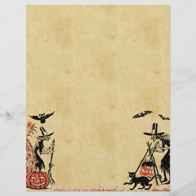 Hexen zu Halloween Briefkopf (Vorderseite)