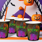 Hexen zu Halloween Hexengeschirr Party trinken Pappbecher
