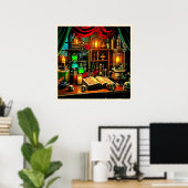 Hexenaltar Mystischer Nachtbrau-Design Poster (Heimbüro)