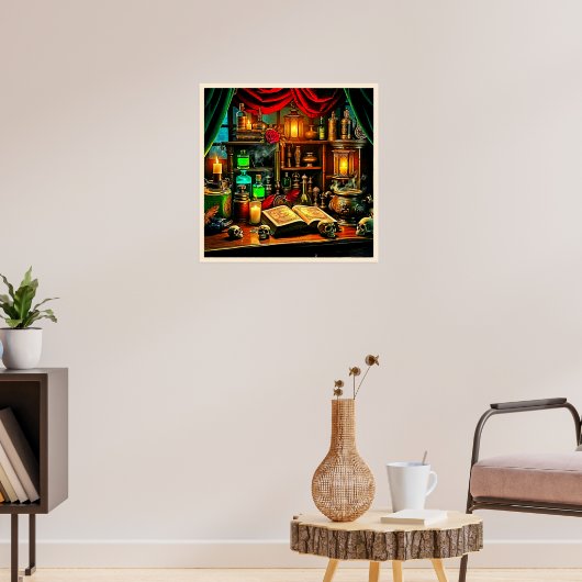 Hexenaltar Mystischer Nachtbrau-Design Poster (Wohnzimmer 3)